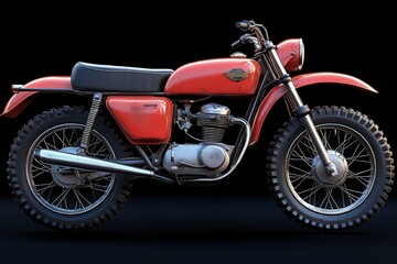 Fototapeta premium Iconic Red Motorcycle Unveiled