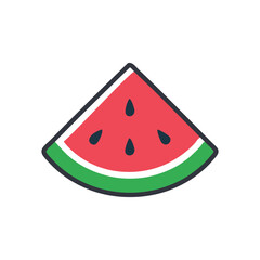 Watermelon slice icon. Simple, flat-style icon of a watermelon slice. Perfect for summer designs.