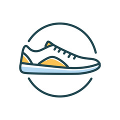 Casual footwear icon. Simple illustration of a sneaker, suitable for branding and web design.