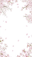 Fototapeta premium Pink cherry blossom frame