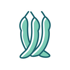 Green chili peppers. Three green chili peppers, illustration style.  Perfect for adding a spicy touch to your designs.