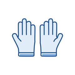 Obraz premium Protective gloves icon. Medical, surgical, or examination gloves for safety and hygiene. Ideal for healthcare, laboratory, and cleaning applications.