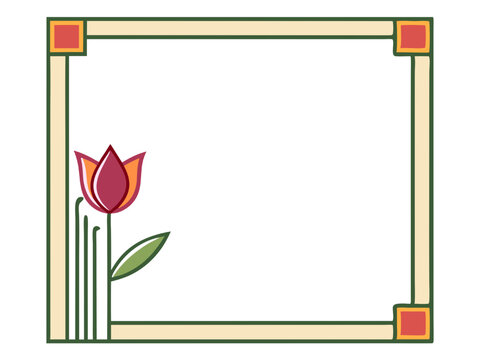 recommend clip art: Art Deco Tulip Frame 