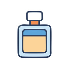 Perfume bottle icon. Colorful cartoon style illustration of a perfume bottle. Ideal for beauty, fashion, and fragrance related projects.