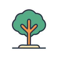 Simple tree illustration. Cartoon illustration of a tree with green foliage and brown trunk, representing growth and nature.