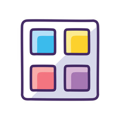 Colorful square grid. Four squares in a grid, each displaying a distinct color. Ideal for projects related to design, creativity, and organization.