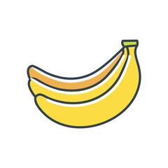 Banana bunch cartoon. Three cartoon bananas in a bunch.  Perfect for adding a touch of fun and color to your designs.
