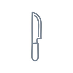 Kitchen knife icon. Hand drawn doodle style outline illustration of a kitchen knife. Ideal for food, cooking, and culinary themes.