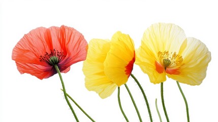 Obraz premium Poppies in red and yellow