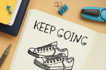 Keep going is shown using the text