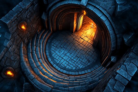 A dungeon inhabited by a mischievous trickster spirit, constantly leading adventurers astray with illusions and false clues