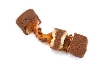 Big chocolate candy on a white background