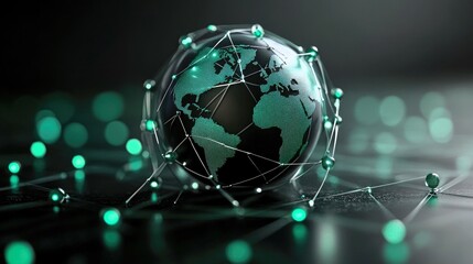 Global network concept. World map. Business strategy.