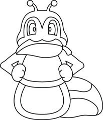 Caterpillar Leaf Animal Vector Graphic Art Illustration