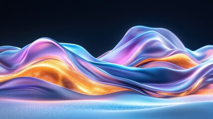 Abstract waves of vibrant colors creating a dynamic and mesmerizing visual experience in a contemporary digital art style.