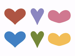 Set of colorful hearts. Vector illustration