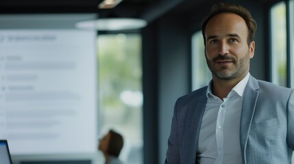 Obraz premium Modern Office Presentation by Austrian Marketing Manager