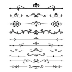 Elegant divider ornaments vector illustration featuring intricate designs perfect for borders, invitations, and decorative projects.