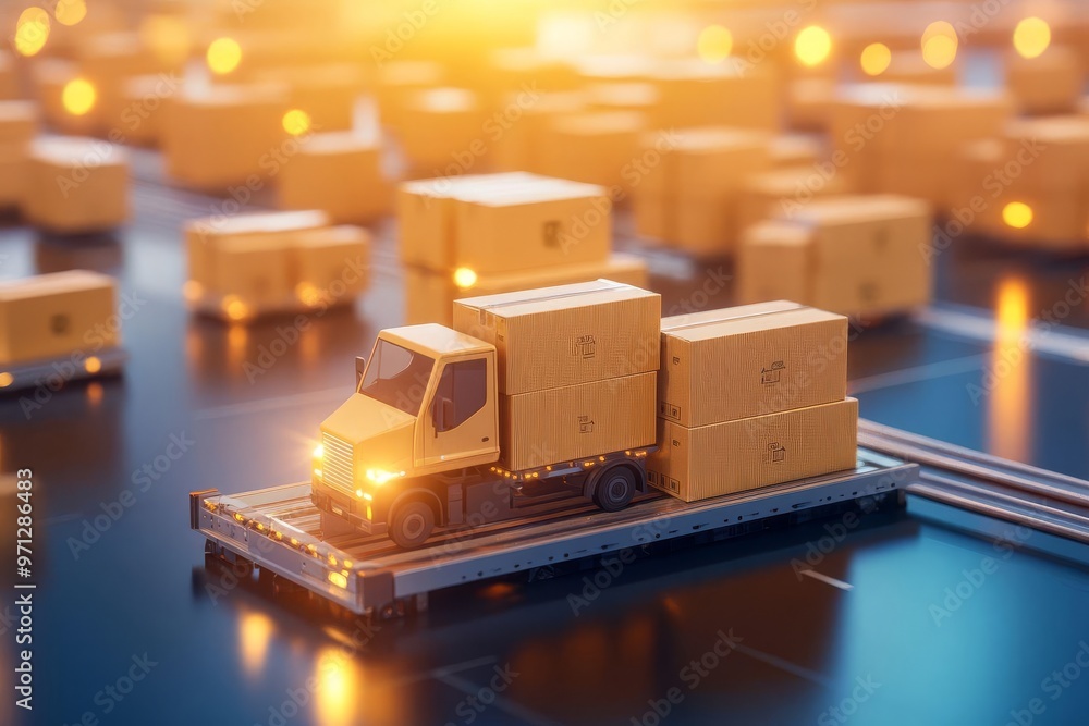 Poster efficient delivery fleet in action streamlining sameday logistics and dispatching for modern ecommer