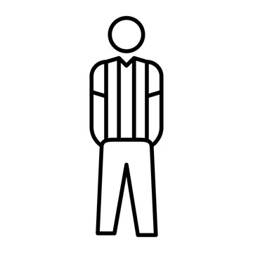black and white referee standing clip art preview