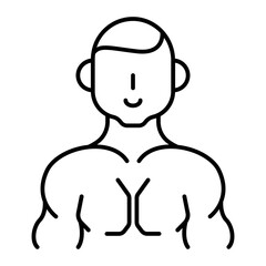 muscular wrestler outline icon