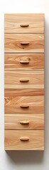 Wooden Chest of Drawers with Natural Wood Grain.