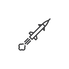 Missile fly line icon