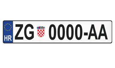 Croatian car plates. vector illustration