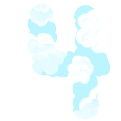 Cloud alphabet, Artificial letters sky fluffy