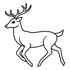 Obraz premium Hand draw Deer vector, line art, silhouette ,black and white