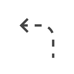 Arrow icon dash line style medium stroke