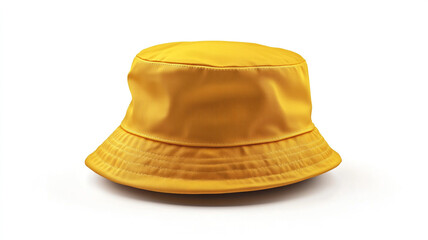 Fototapeta premium A yellow bucket hat isolated on a white background