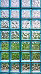 Textured Glass Tiles with Blue Frame