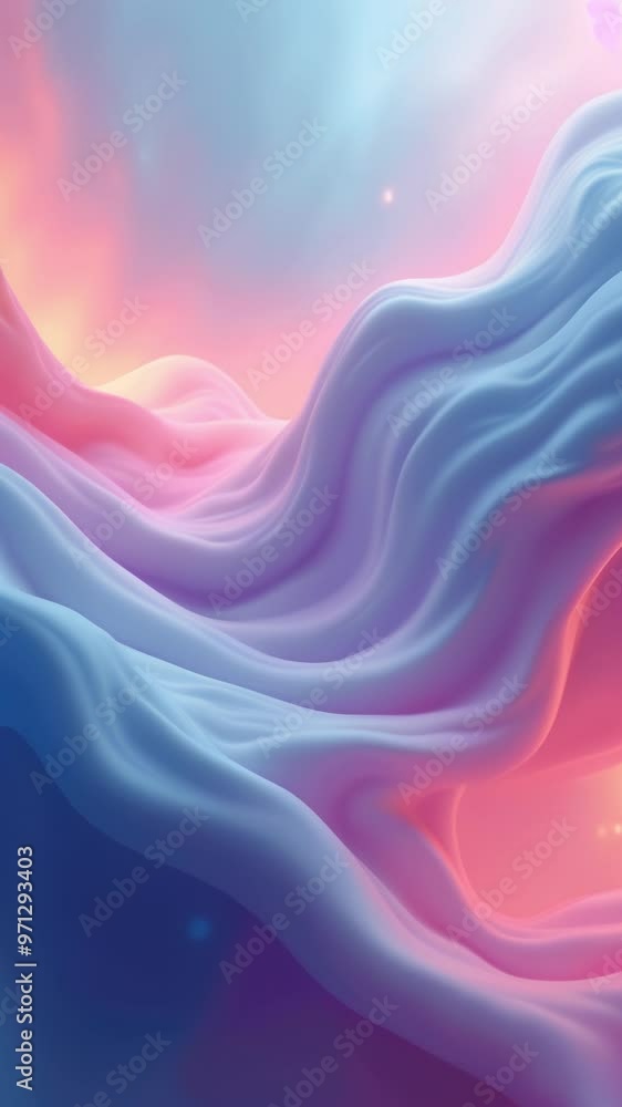 Poster abstract flowing smooth fractal waves background
