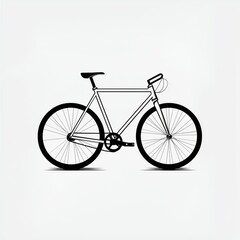 Black and White Silhouette of a Bicycle