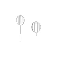 Tennis racket illustration. Sport club item or symbol.
