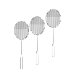 Tennis racket illustration. Sport club item or symbol.