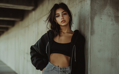 portrait of a woman in a black top