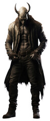 Fototapeta premium Demon character costume adult white background.