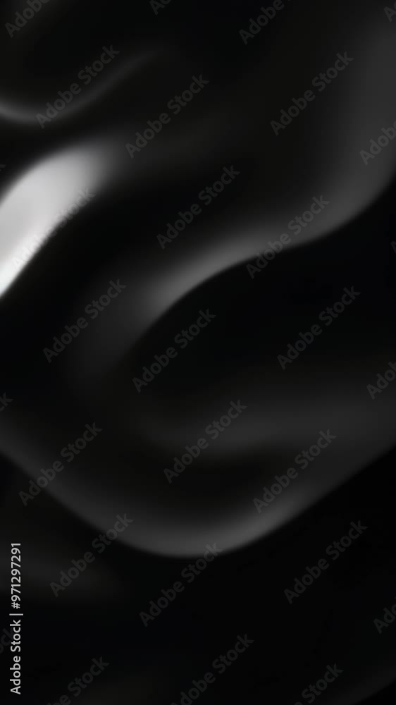 Aufkleber abstract flowing smooth fractal waves background, black color