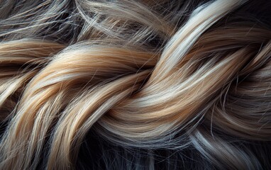 Naklejka premium Long and beauty woman hair texture background wallpaper. Wave and shiny well-groomed hair. 