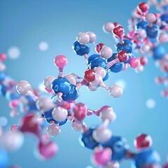 Fototapeta premium Chain of amino acid or bio molecules called protein