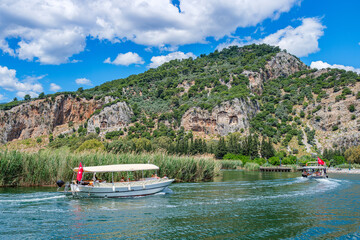 you can see the kaunos king tombs in dalyan by boat in the water canal, you can wander around the caretta turtle breeding areas on iztuzu beach.