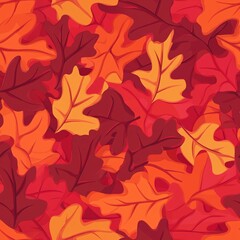 Fototapeta premium background autumn Maple oak Leaves Seamless Pattern