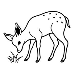 Obraz premium Hand draw Deer vector, line art, silhouette ,black and white