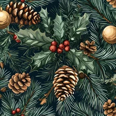 Fotobehang Christmas pattern © tetxu