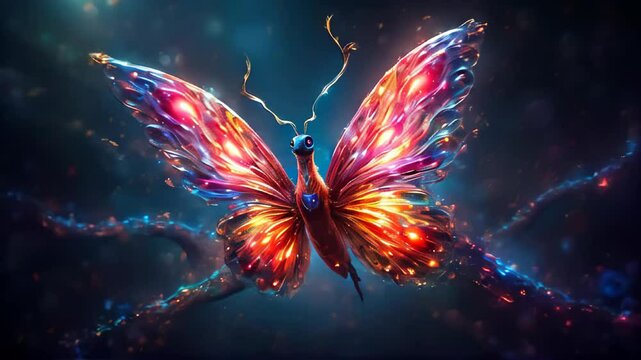 Fantastic butterfly on a dark background