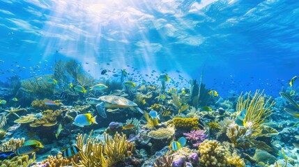 Underwater Paradise: A vibrant coral reef teeming with life