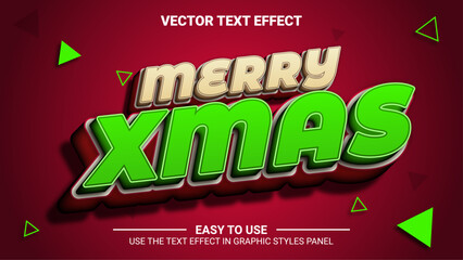 3d merry christmas editable text effect