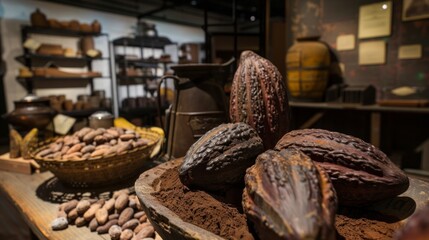 Imagine a historical tour of a chocolate museum, tracing the origins and evolution of chocolate through the centuries.